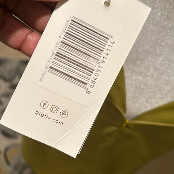 Gigiis Women's L Jasmine Bodyshaper Corset Dress Yellow Satin Party Midi New - Picture 7 of 11